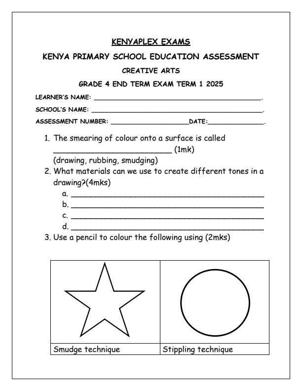 Preview page Grade-4-Creative-Arts-End-of-Term-1-Examination-2025_3777_0.jpg
