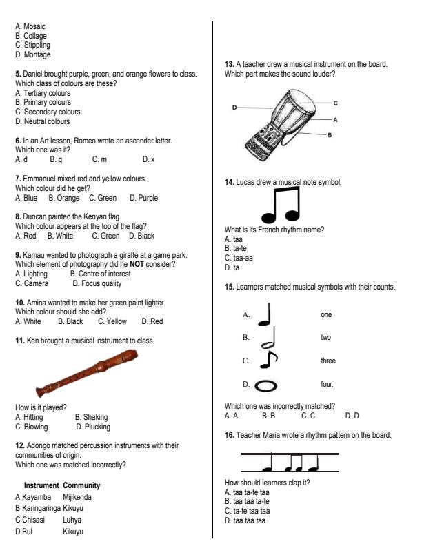 Preview page Grade-4-Creative-Arts-July-Assessment-Examination-2026_6275_1.jpg