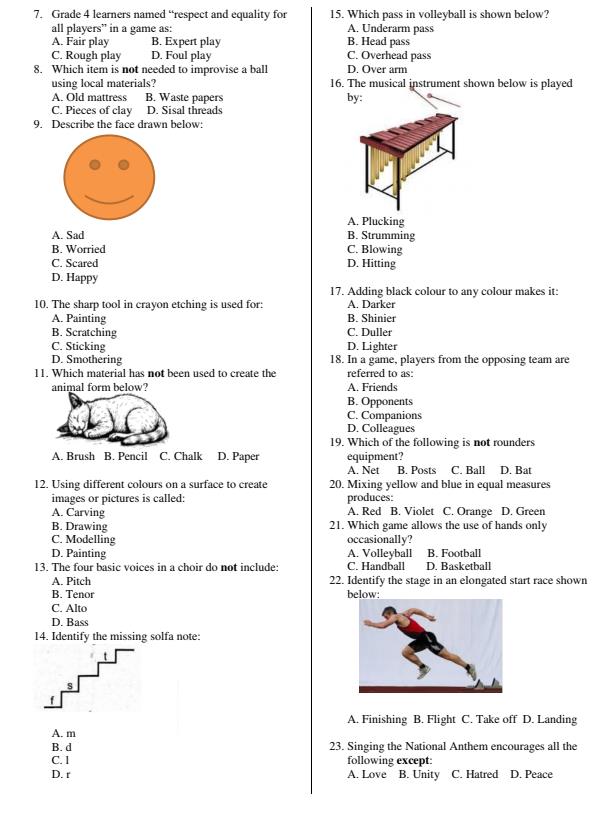 Preview page Grade-4-Creative-Arts-Mid-Term-1-Exam-2026_5198_1.jpg