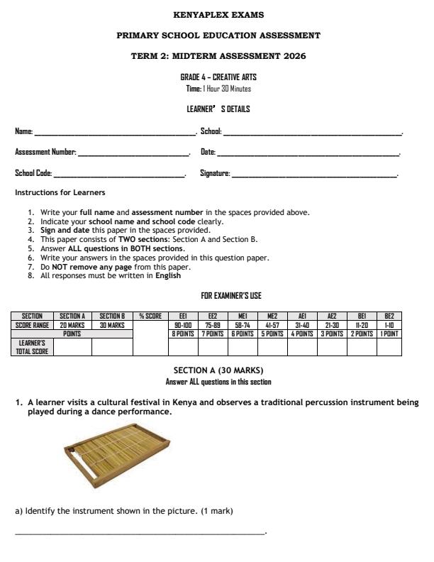 Preview page Grade-4-Creative-Arts-Mid-Term-2-Exam-2026_5816_0.jpg