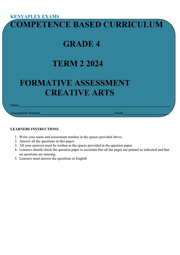 Preview page Grade-4-Creative-Arts-Term-2-Opener-Exam-2024_2471_0.jpg
