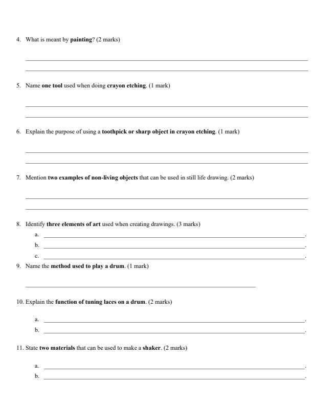 Preview page Grade-4-Creative-Arts-Term-2-Opener-Exam-2026_5546_1.jpg