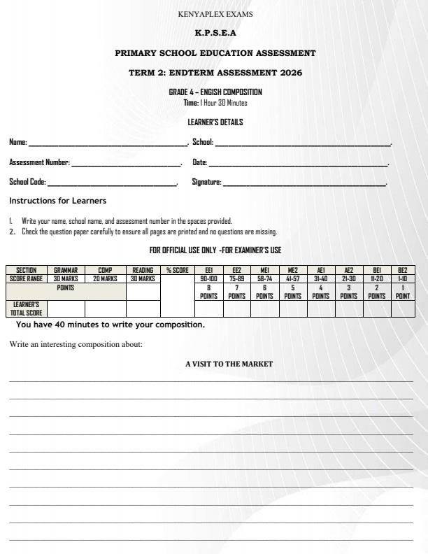 Preview page Grade-4-English--Composition-July-Assessment-Examination-2026_6276_0.jpg