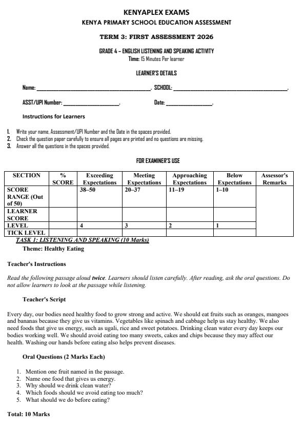 Preview page Grade-4-English--Listening-and-Speaking-Activity-Term-3-Opener-Exam-2026_6482_0.jpg