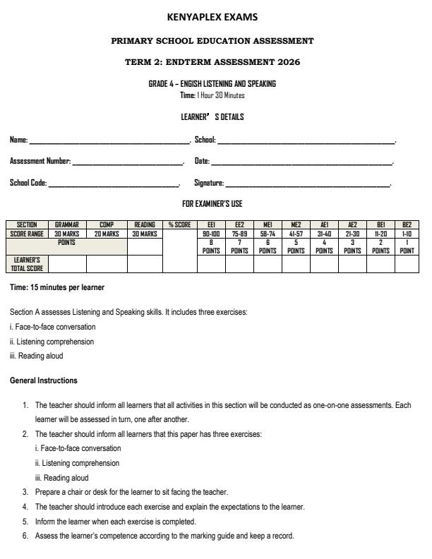 Preview page Grade-4-English--Listening-and-Speaking-July-Assessment-Examination-2026_6278_0.jpg