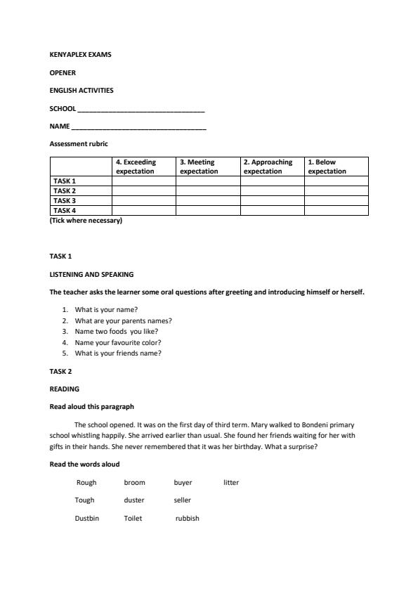 Preview page Grade-4-English-Activities-Term-1-Opener-Examination-2020_500_0.jpg