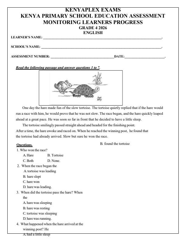 Preview page Grade-4-English-Opener-Exam-Term-1-2026_4948_0.jpg