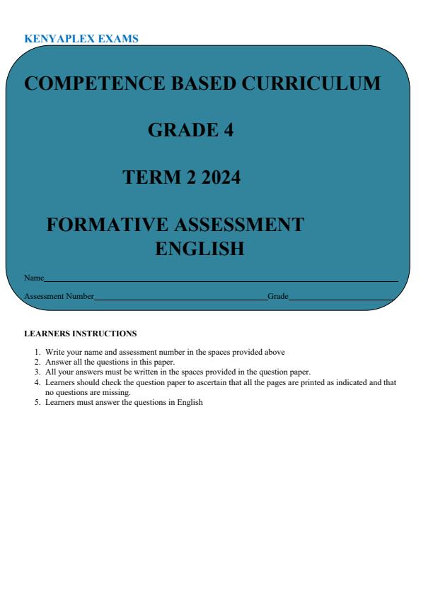 Preview page Grade-4-English-Term-2-Opener-Exam-2024_2435_0.jpg