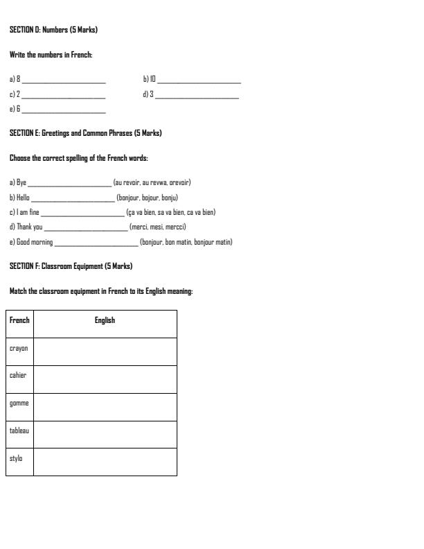 Preview page Grade-4-French-Term-2-Opener-Exam-2026_5550_1.jpg