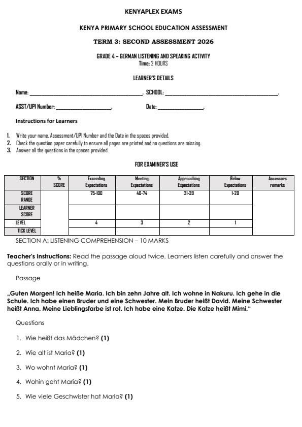 Preview page Grade-4-German-Listening-and-Speakig-Activity-End-Term-3-Exam-2026_6816_0.jpg