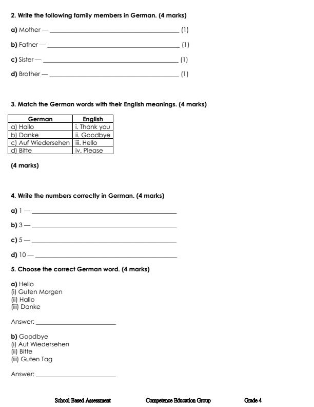 Preview page Grade-4-German-September-Assessment-Examination-2026_6708_1.jpg