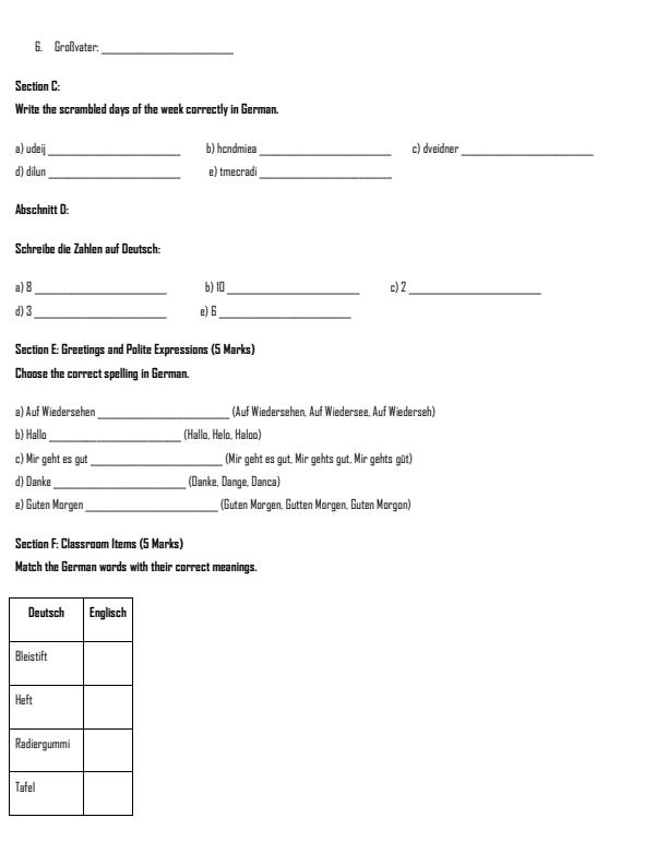 Preview page Grade-4-German-Term-2-Opener-Exam-2026_5551_1.jpg
