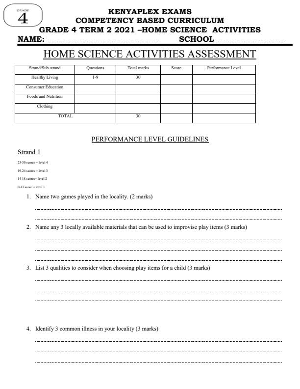 Preview page Grade-4-Home-Science-Activities-End-of-Term-2-Examination-2021_939_0.jpg