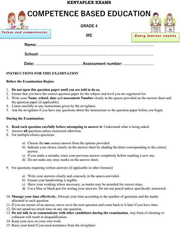 Preview page Grade-4-IRE-End-of-Term-2-Exam-2025_4357_0.jpg