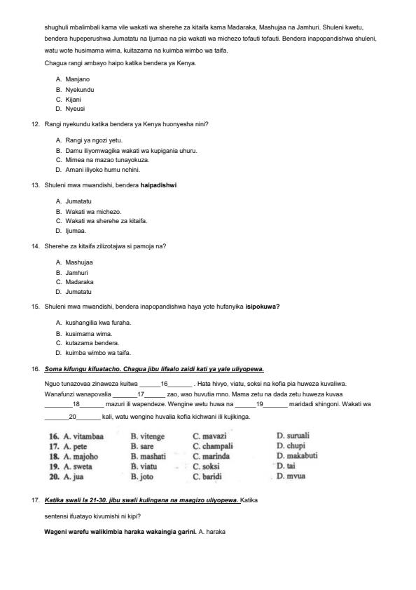 Preview page Grade-4-Kiswahili-End-of-May-Assessment-Test-2024_2603_2.jpg