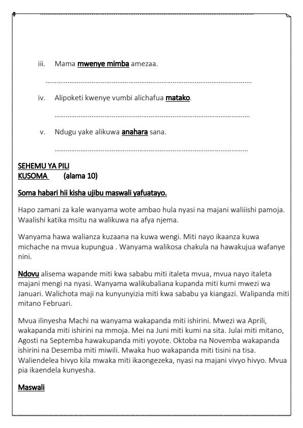 Preview page Grade-4-Kiswahili-End-of-Term-1-Exam-2024_2189_2.jpg