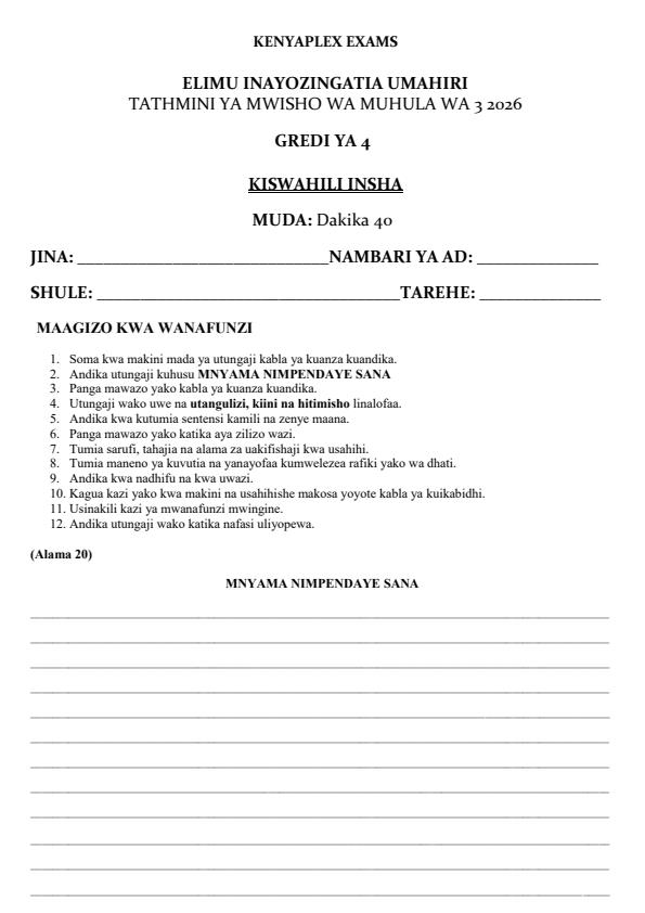 Preview page Grade-4-Kiswahili-Insha-End-Term-3-Set-2-Exam-2026_7076_0.jpg