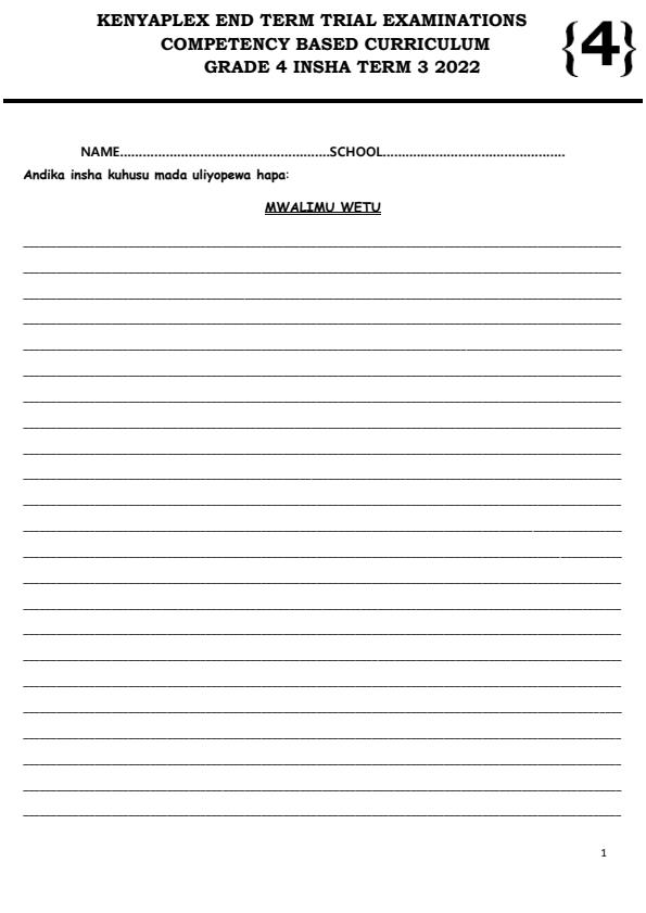 Preview page Grade-4-Kiswahili-Insha-End-of-Term-3-Examination-2022_1151_0.jpg