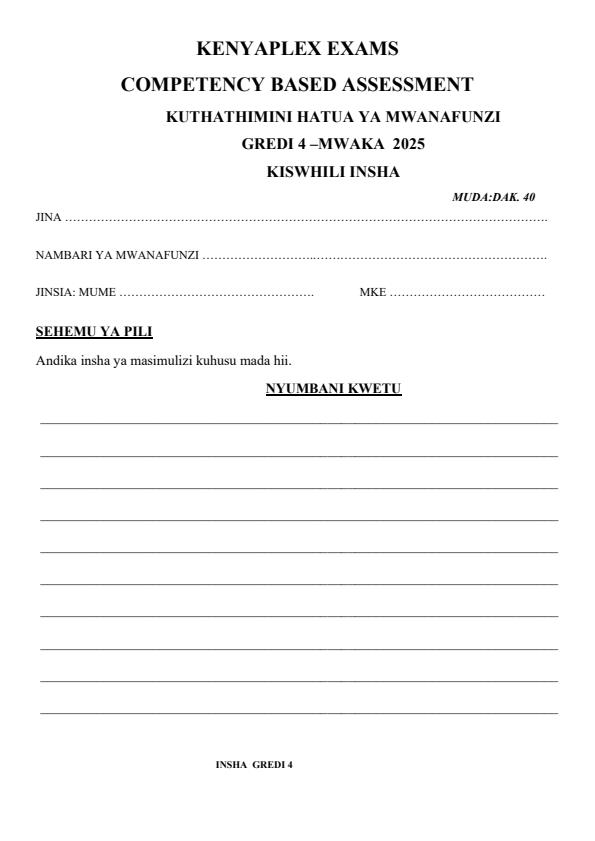 Preview page Grade-4-Kiswahili-Insha-Mid-Term-2-Exam-2025_4198_0.jpg