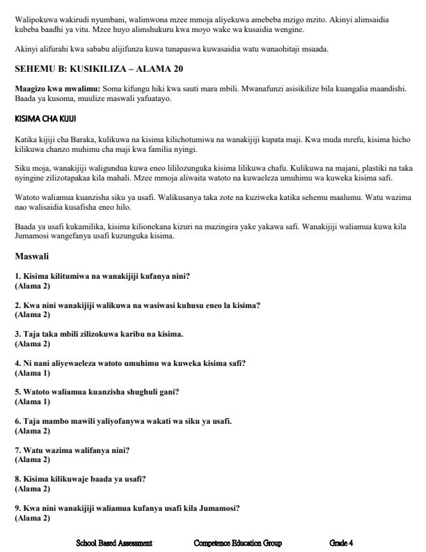Preview page Grade-4-Kiswahili-Kusikiliza-na-Kuzungumza-September-Assessment-Examination-2026_6713_1.jpg