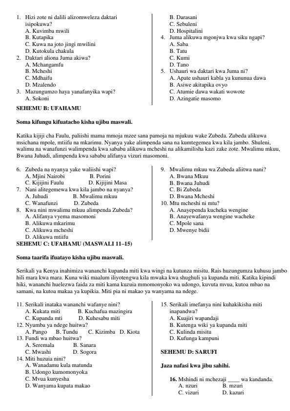 Preview page Grade-4-Kiswahili-Mid-Term-1-Exam-2026_5201_1.jpg