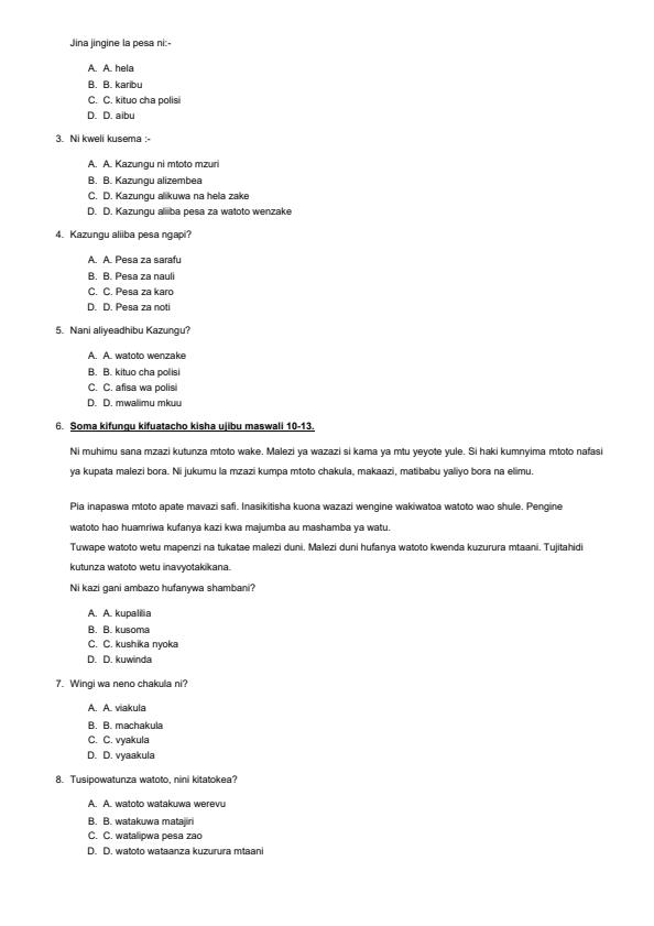 Preview page Grade-4-Kiswahili-Mid-Term-3-Exam-2024_3150_1.jpg