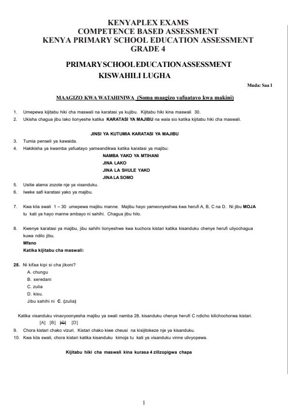 Preview page Grade-4-Kiswahili-Mid-Term-3-Exam-2025_4706_0.jpg