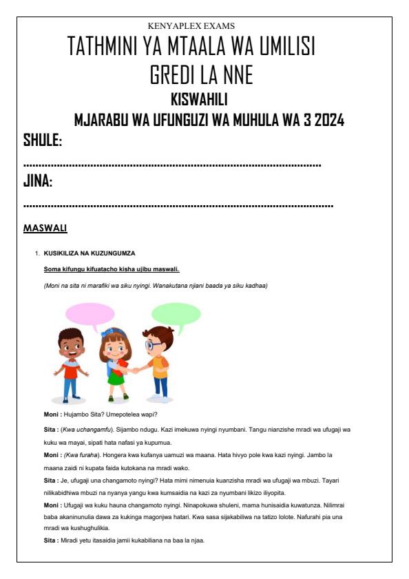 Preview page Grade-4-Kiswahili-Term-3-Opener-Exam-2024_2983_0.jpg
