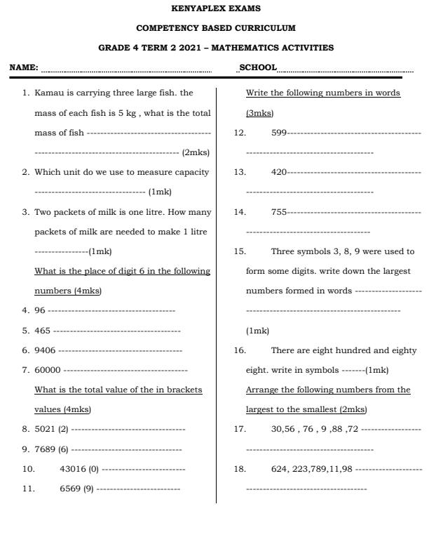 Preview page Grade-4-Mathematics-Activities-End-of-Term-2-Examination-2021_941_0.jpg