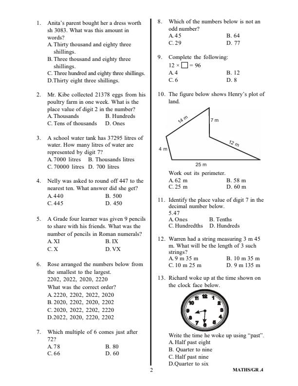 Preview page Grade-4-Mathematics-End-of-Term-3-Exam-2025_4821_1.jpg