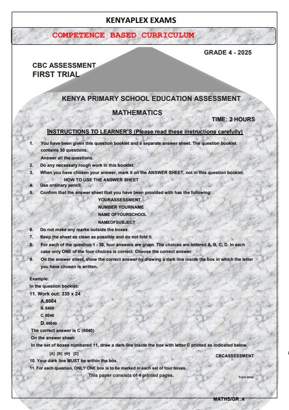 Preview page Grade-4-Mathematics-Term-1-Opener-Exam-2025_3513_0.jpg