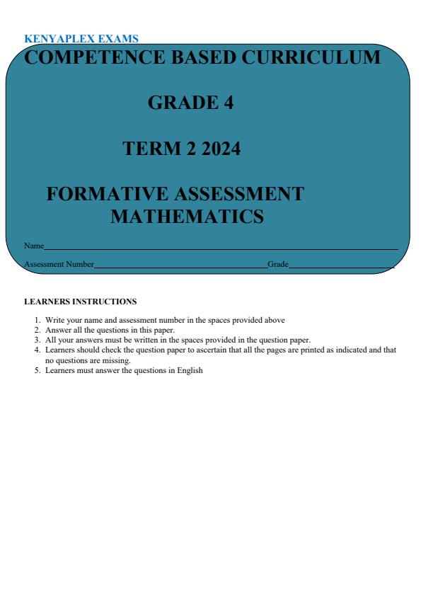 Preview page Grade-4-Mathematics-Term-2-Opener-Exam-2024_2473_0.jpg