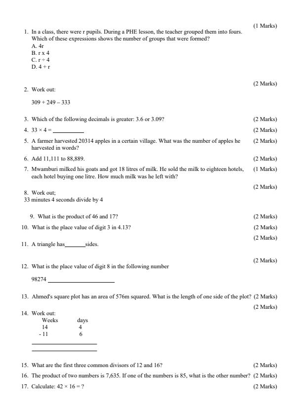 Preview page Grade-4-Mathematics-Term-2-Opener-Exam-2024_2473_1.jpg