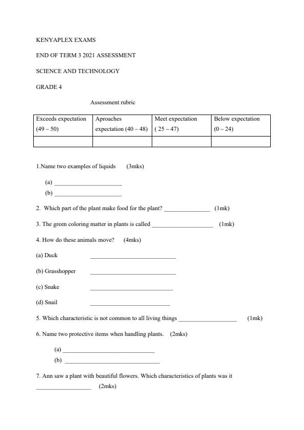 Preview page Grade-4-Science-and-Technology-End-of-Term-3-Exam-2021_771_0.jpg