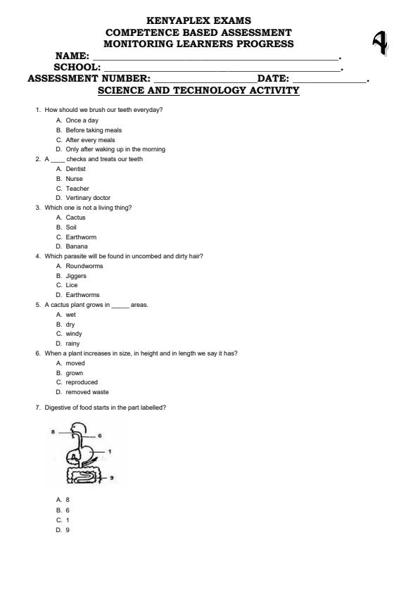 Preview page Grade-4-Science-and-Technology-Term-2-Opener-Exam-2025_4042_0.jpg