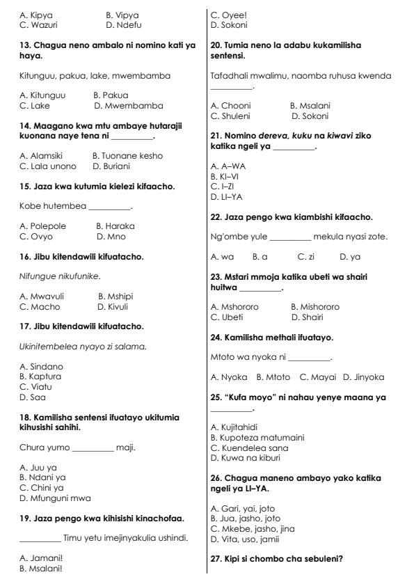 Preview page Grade-4-Shughuli-ya-Kiswahili-End-Term-3-Exam-2026_6822_1.jpg