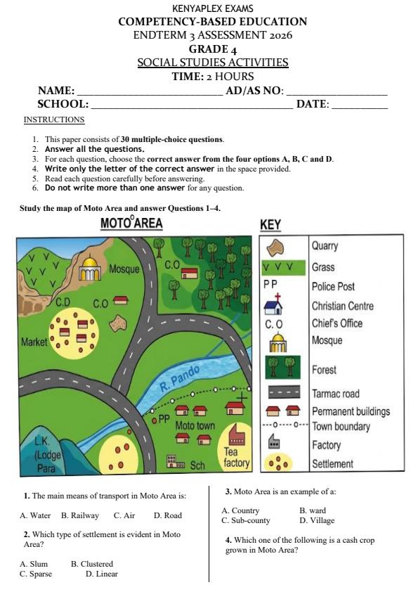 Preview page Grade-4-Social-Studies-End-Term-3-Set-2-Exam-2026_7081_0.jpg
