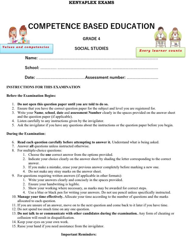 Preview page Grade-4-Social-Studies-End-of-Term-2-Exam-2025_4361_0.jpg