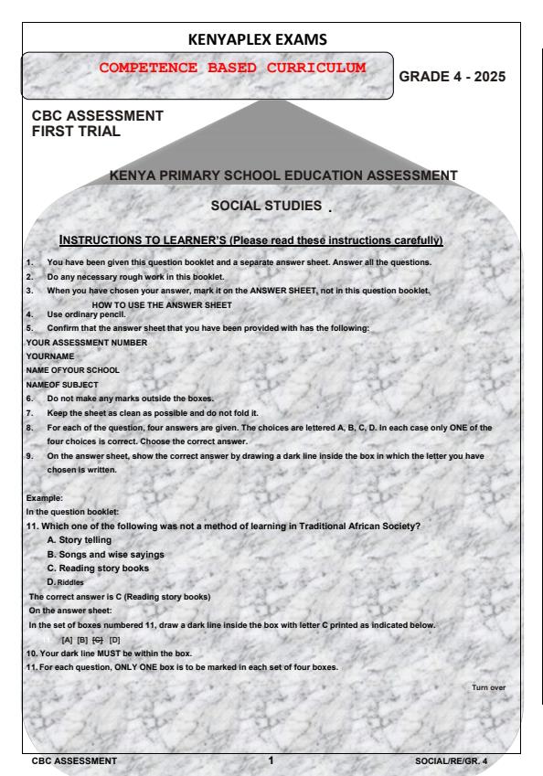 Preview page Grade-4-Social-Studies-Term-1-Opener-Exam-2025_3515_0.jpg
