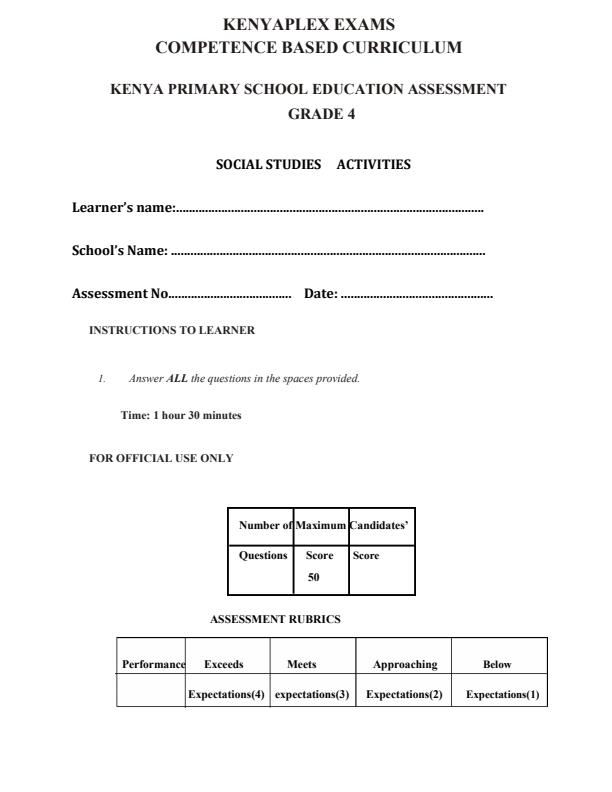 Preview page Grade-4-Social-Studies-Term-3-Opener-Exam-2025_4507_0.jpg