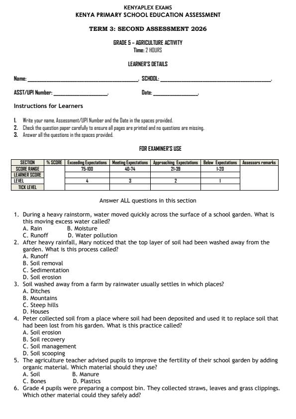Preview page Grade-5-Agriculture-Activity-End-Term-3-Exam-2026_6827_0.jpg