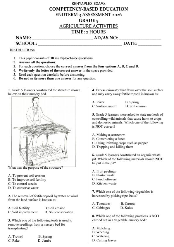 Preview page Grade-5-Agriculture-End-Term-3-Set-2-Exams-2026_7086_0.jpg