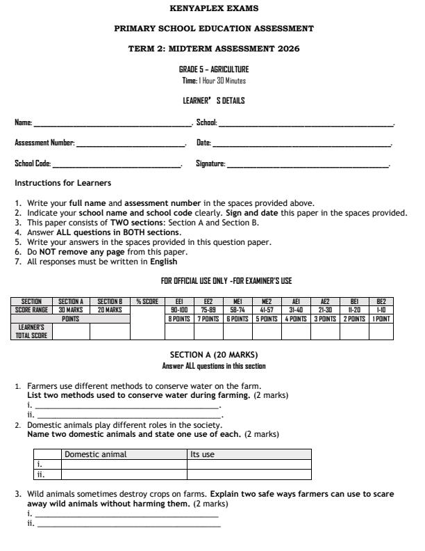 Preview page Grade-5-Agriculture-Mid-Term-2-Exam-2026_5830_0.jpg