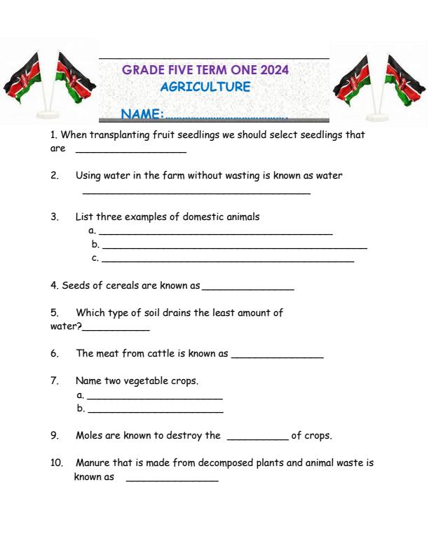 Preview page Grade-5-Agriculture-Term-1-Opener-Exam-2024_1950_0.jpg