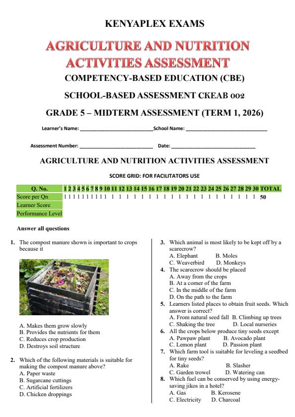 Preview page Grade-5-Agriculture-and-Nutrition-Mid-Term-1-Exam-2026_5080_0.jpg