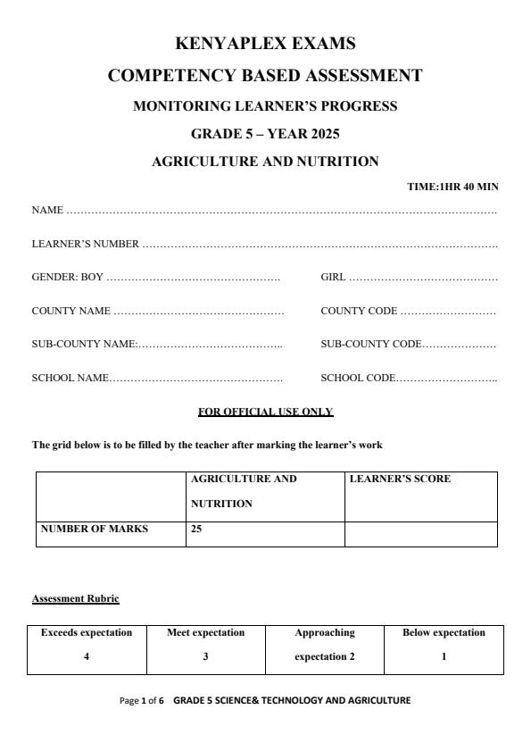 Preview page Grade-5-Agriculture-and-Nutrition-Mid-Term-2-Exam-2025_4203_0.jpg