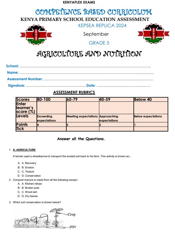 Preview page Grade-5-Agriculture-and-Nutrition-Mid-Term-3-Exam-2024_3155_0.jpg