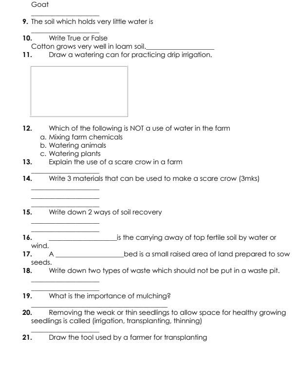Preview page Grade-5-Agriculture-and-Nutrition-Term-2-Opener-Exam-2024_2437_1.jpg