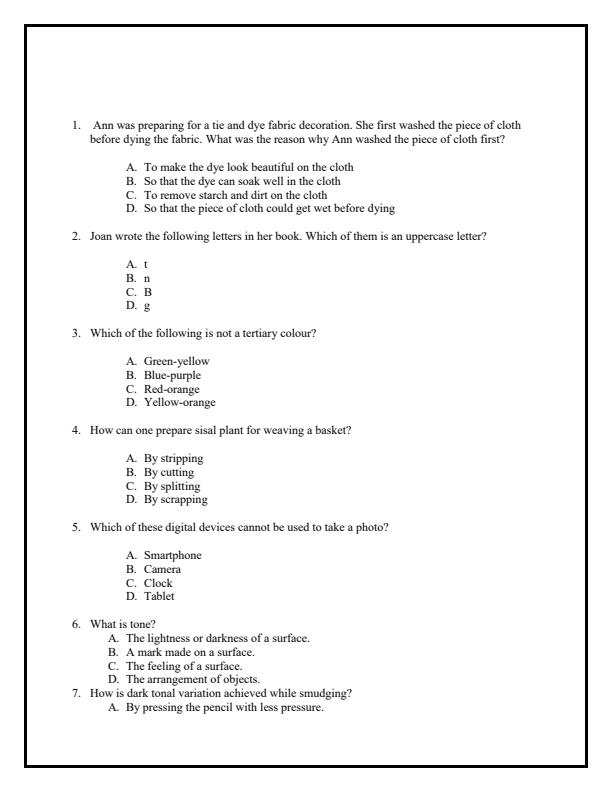 Preview page Grade-5-Creative-Arts-Mid-Term-1-Exam-2024_2136_1.jpg