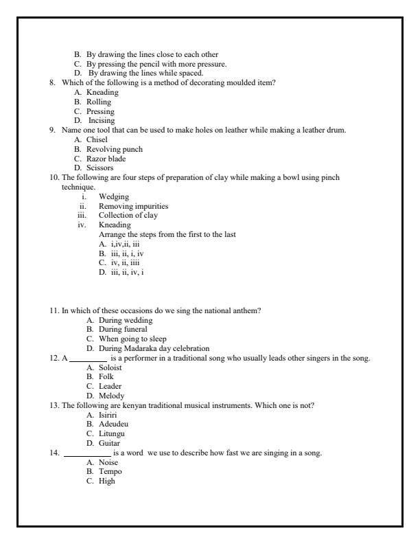 Preview page Grade-5-Creative-Arts-Mid-Term-1-Exam-2024_2136_2.jpg